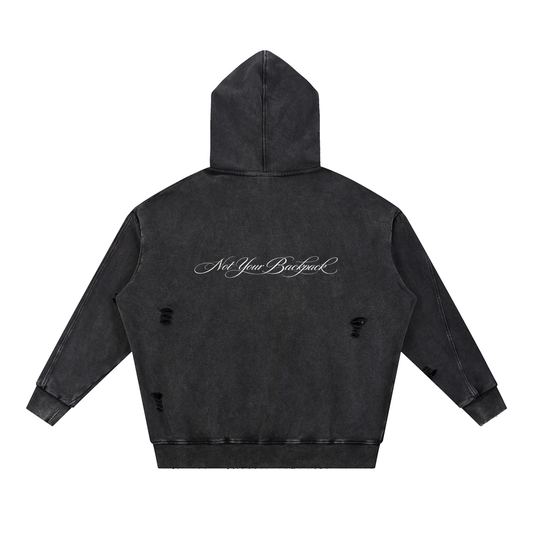 02 Distressed Panel Pocket Hoodie